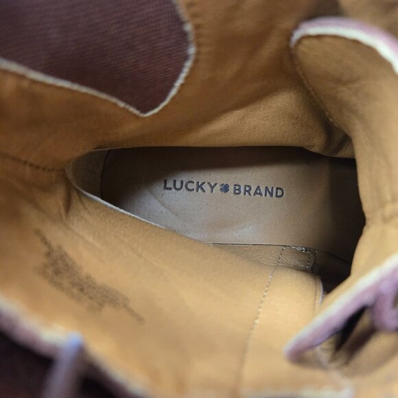 Lucky Brand Haddley Wine Red Combat Lace Up Boots 10M - Picture 8 of 11